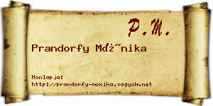 Prandorfy Mónika névjegykártya